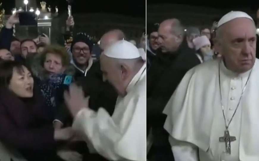Papa Franjo kakvog nismo vidjeli: Po ruci udario ženu koja ga je povukla