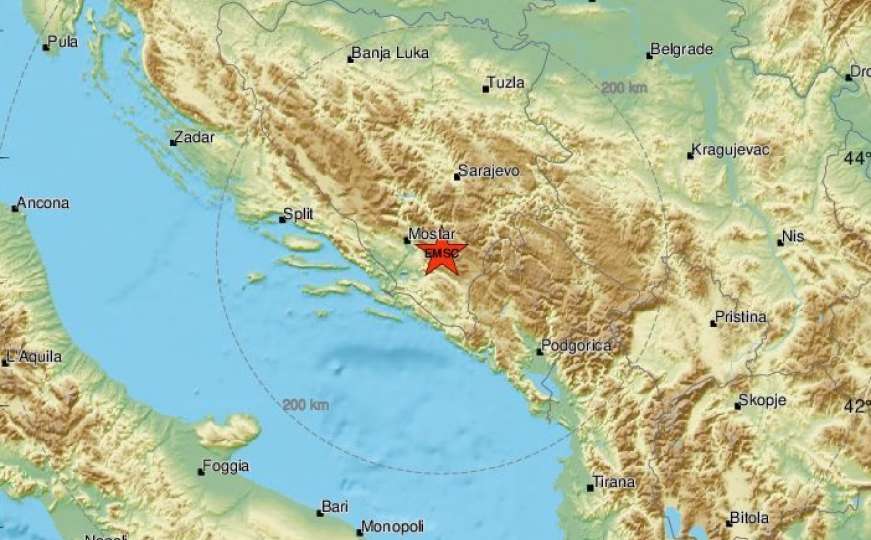 Još jedan zemljotres pogodio Bosnu i Hercegovinu