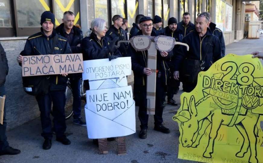 Uposlenici Hrvatske pošte Mostar održali jednosatni štrajk upozorenja