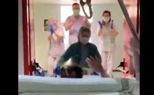 Dirljivo: Prva pacijentica napustila intenzivnu njegu u Španiji, nagrađena aplauzom