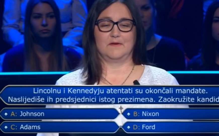 Milijunaš: Potrošila je sva tri jokera na ovo pitanje - znate li vi odgovor?