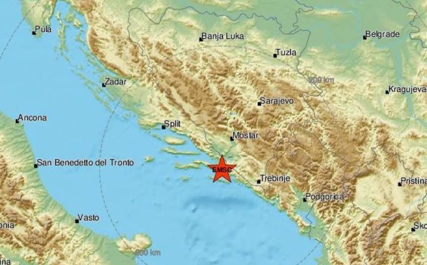 Zemljotres od 2,7 stepeni pogodio Neum