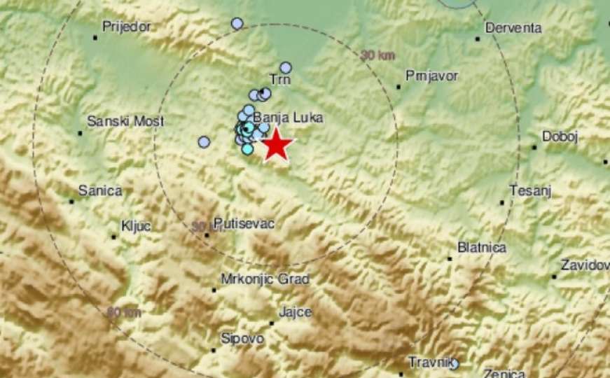 Prve informacije: Objavljena jačina zemljotresa koji je pogodio područje Banje Luke