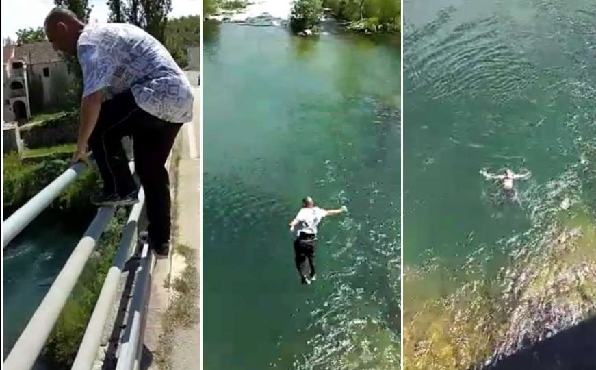 Snimak se dijeli društvenim mrežama: S mosta na Cetini skočio u rijeku