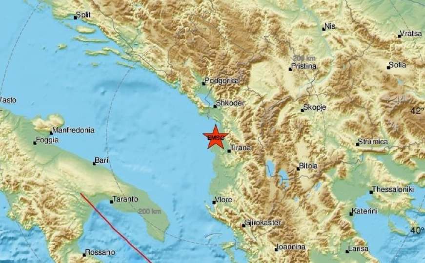 Novi zemljotres uznemirio Albance - jačina navodno 4.5 po Richteru