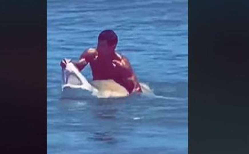 Nevjerovatan snimak: Plivač uhvatio rukama ajkulu, pa joj držao ralje