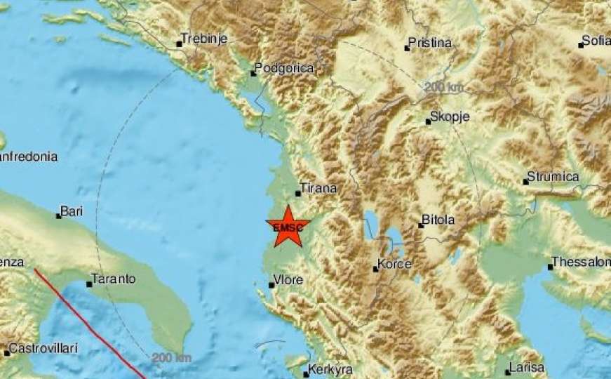 Novi zemljotres u regionu: Ponovo se treslo tlo u Albaniji