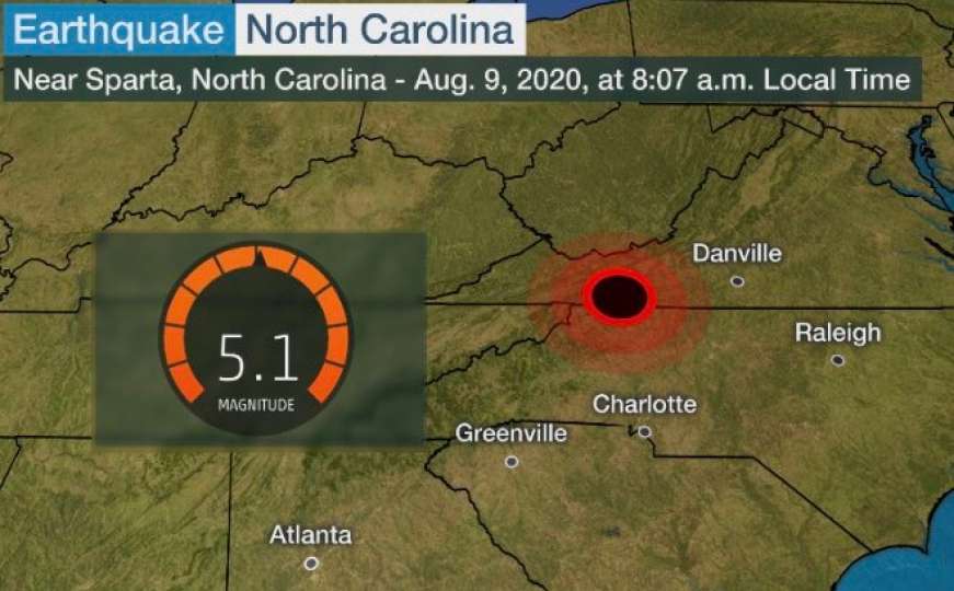 U Sjevernoj Karolini zabilježen najjači zemljotres još od 1916. godine