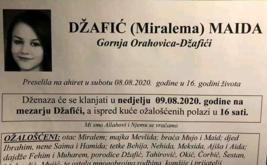 Otac preminule Maide Džafić (15): Moje dijete umrlo je zbog greške drugih