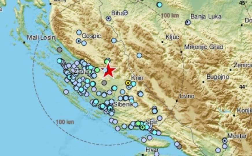 Zemljotres od 4,2 stepena između Splita i Zadra, osjetio se i u Bosni i Hercegovini