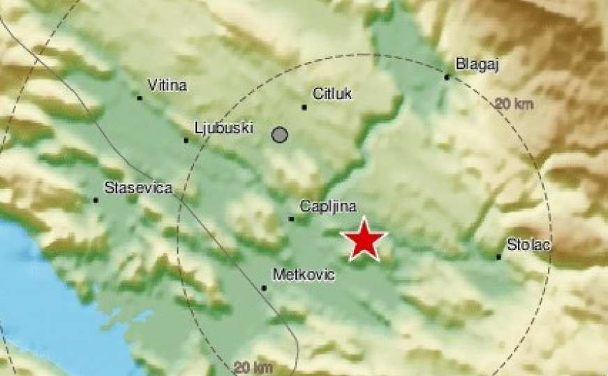 Zemljotres u Hercegovini, osjetio se i u susjedstvu