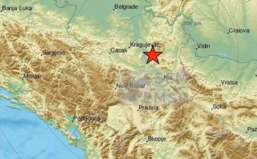 EMSC javlja: Zemljotres pogodio Kragujevac