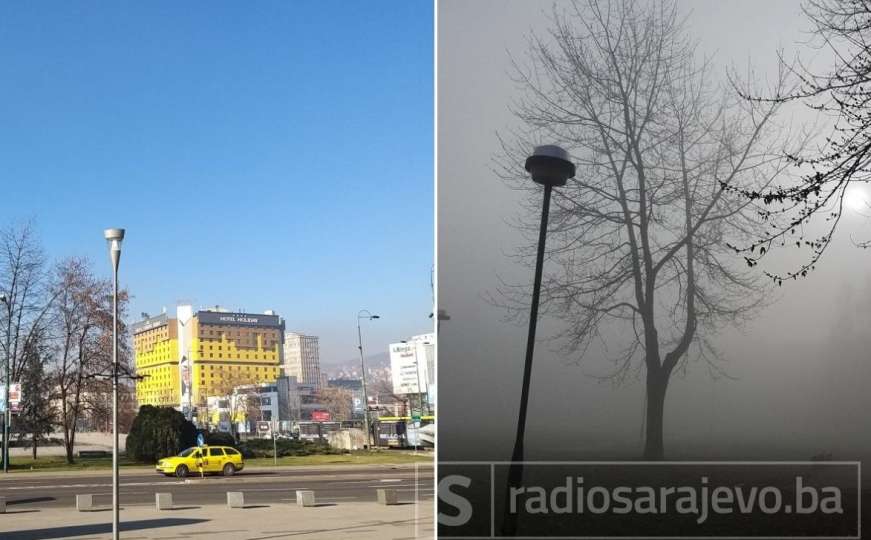 Drastična razlika u jednom gradu: Pala magla do pola Sarajeva... 