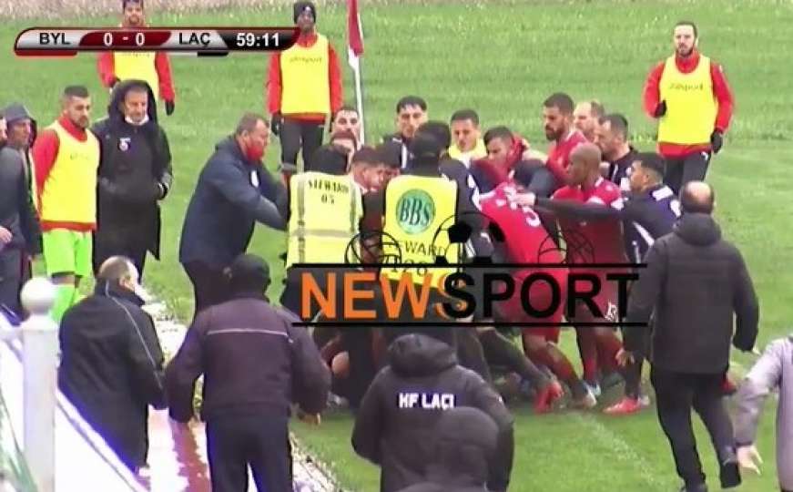 Masovna tučnjava na utakmici u Albaniji: Skoro svi fudbaleri učestvovali