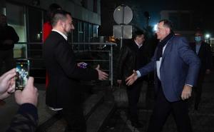 Milorad Dodik stigao u Izborni štab u Doboju, Boris Jeranić proglasio pobjedu
