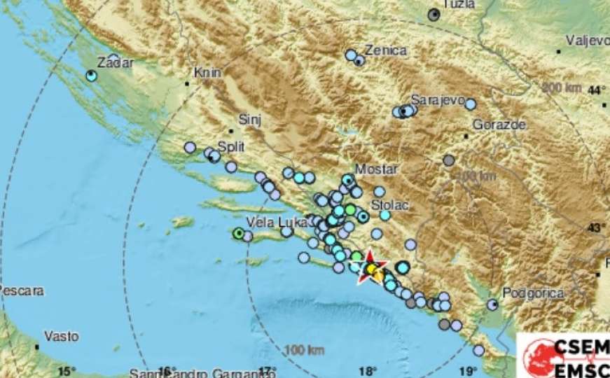 Jak zemljotres pogodio Hercegovinu, magnituda 4,3 po Richteru