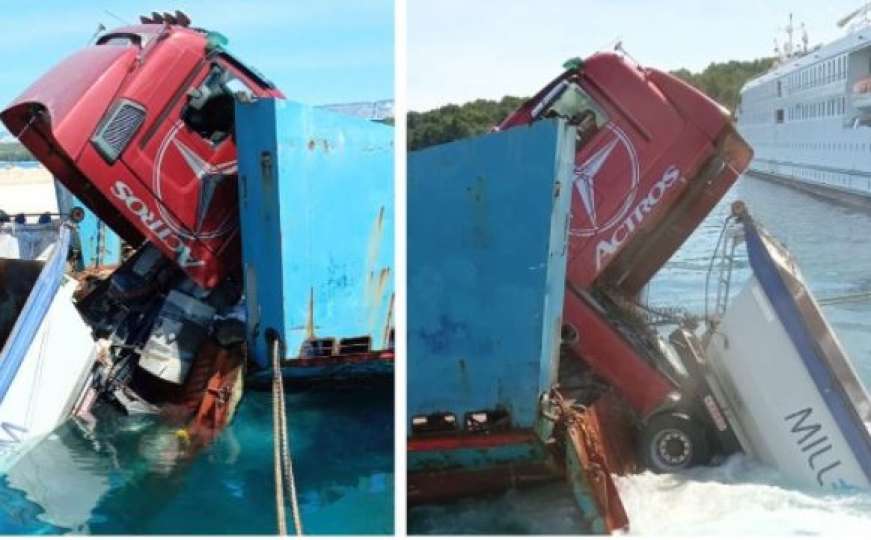 Drama u luci na Hvaru: U more sa broda ispalo teretno vozilo