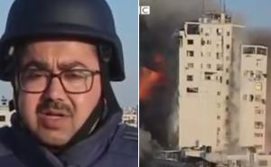 Novinar izvještavao iz Gaze, iza njega se srušila pogođena zgrada