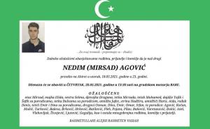 Tužna vijest: Preminuo 23-godišnji Nedim Agović