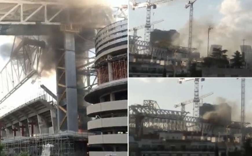 Požar na stadionu Real Madrida: Crni dim se vidi iz raznih dijelova grada