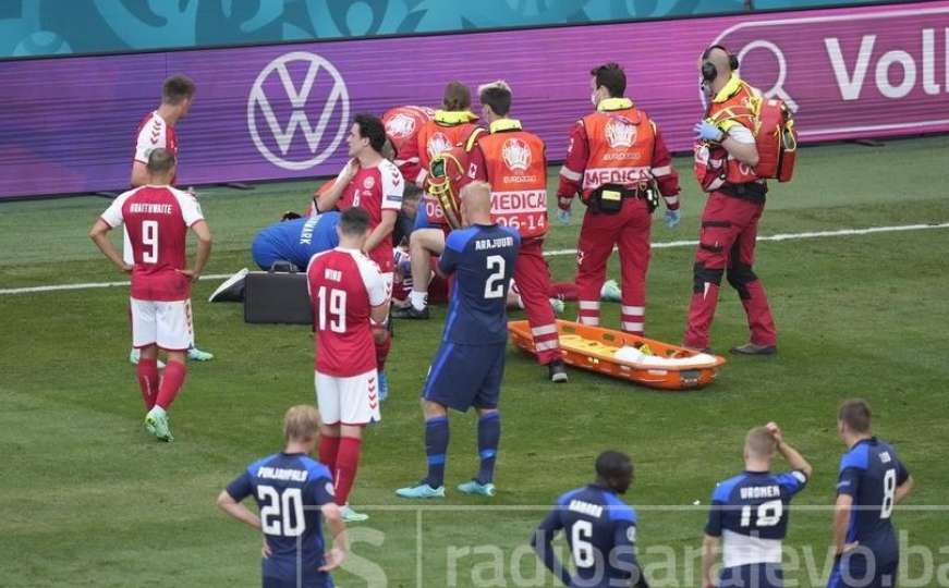 Strava na utakmici između Danske i Finske: Igrač se samo srušio, bore mu se za život