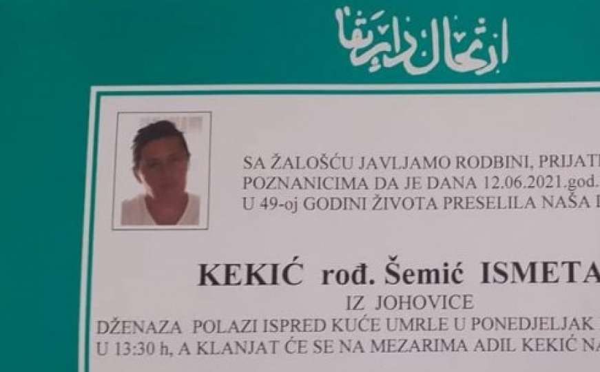 Danas dženaza Ismeti Kekić koju je ubio zet Nurfet Kudić