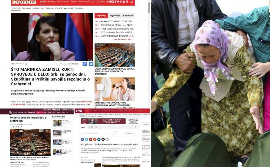 Šta pišu srbijanski mediji nakon što je Priština usvojila rezoluciju o Srebrenici