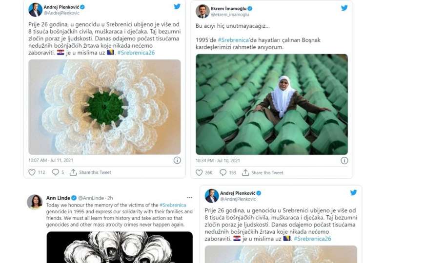 Svijet odaje počast žrtvama Srebrenice: Da nikada više ne vidimo takve zločine 