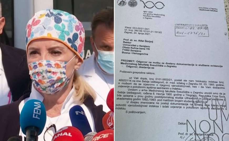 Potvrda iz Zagreba: Nema dokaza da je Sebija Izetbegović položila ispite u Hrvatskoj