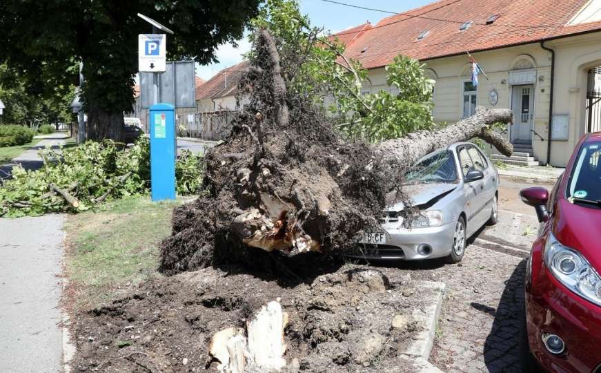 Snažno olujno nevrijeme u Hrvatskoj: Vjetar čupao stabla, padao grad, stradao i kamp