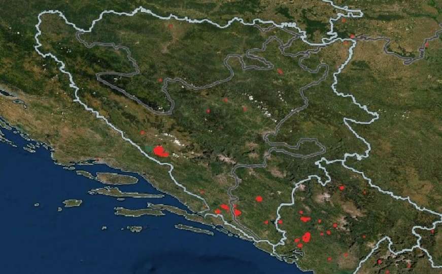 NASA objavila satelitske snimke: Požari u BiH vidljivi i iz svemira