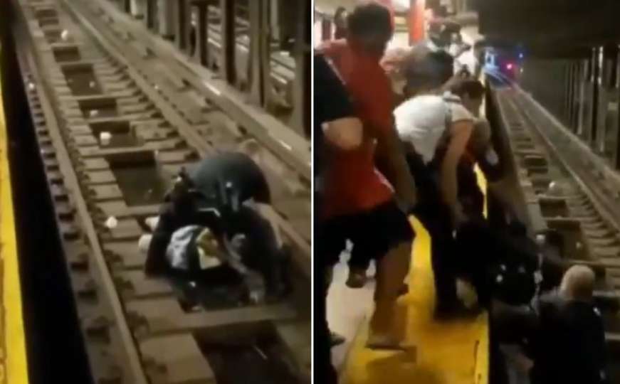 New York: Dramatičan snimak spašavanja čovjeka sa pruge prije dolaska voza