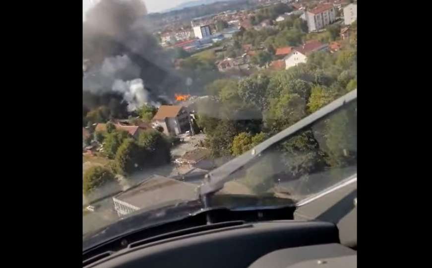 Snimak iz helikoptera: Borba sa požarom u Banjoj Luci