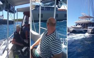 VIDEO: Zamalo tragedija na Jadranu - brodica jedva izbjegla sudar s katamaranom