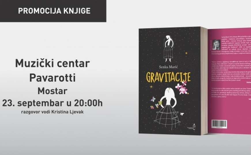 U četvrtak promocija romana Senke Marić 'Gravitacije'
