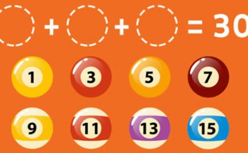 Možete li s kombinacijom od tri kugle doći do broja 30?