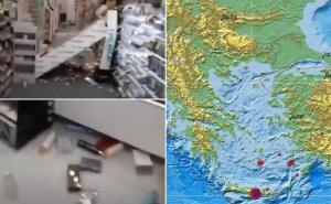 Novi snimci zemljotresa na Kreti: Pogledajte prizor iz supermarketa