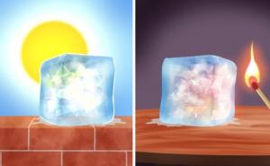 Šta mislite koja kocka leda će se prije istopiti?