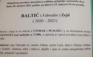 Cijela BiH tuguje: Preminuo 15-mjesečni dječak Zejd