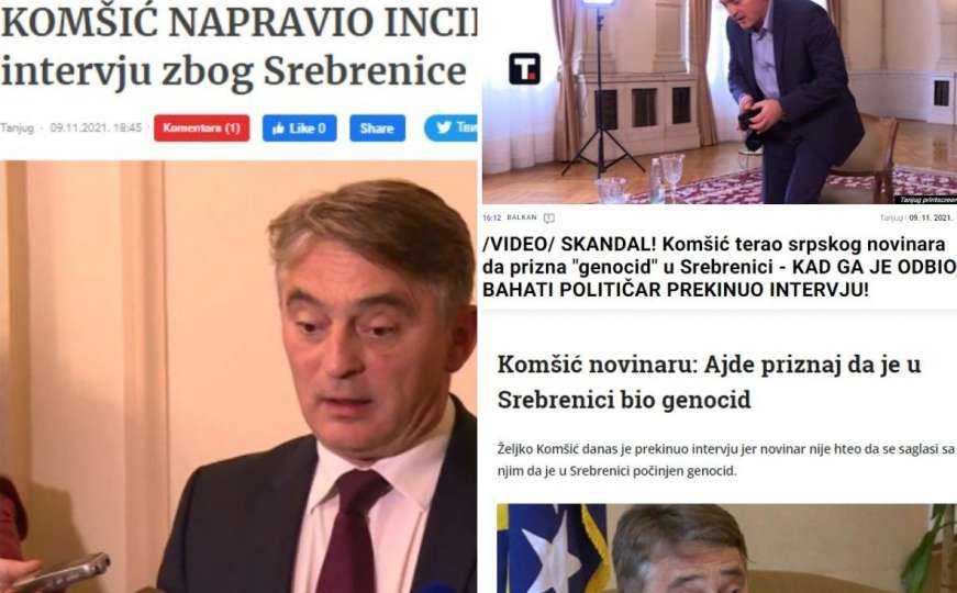 Srbijanski mediji osuli paljbu po Komšiću zbog prekinutog intervjua