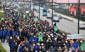 Stotine rudara na protestima ispred Vlade Federacije BiH 