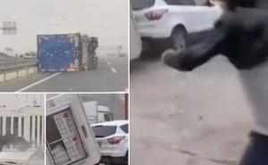 Nove snimke iz Istanbula: Vjetar rušio dijelove zgrada, pješaci bježali