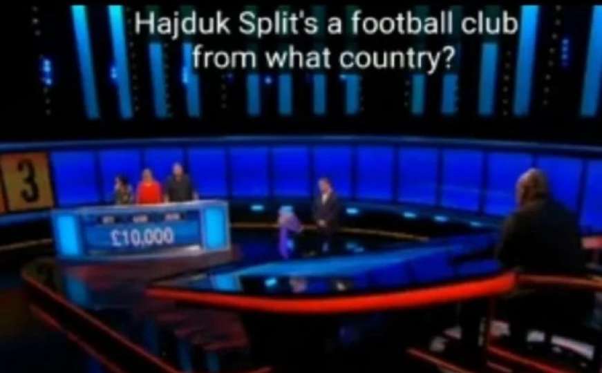 U "Potjeri" postavljeno pitanje: "Iz koje je zemlje Hajduk iz Splita?"