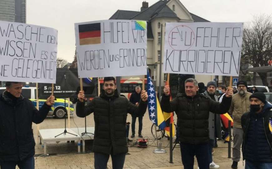 Bosanci protestovali u Bonu: "Naša je BiH - nećemo je dati ni po koju cijenu"