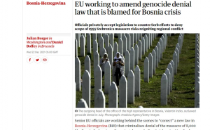 Guardian: EU radi na izmjeni zakona o negiranju genocida u Srebrenici