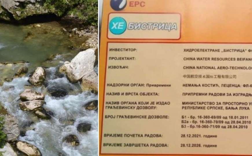 Postavljen kamen temaljac bez dozvole za izgradnju hidroelektrana na rijeci Bistrici