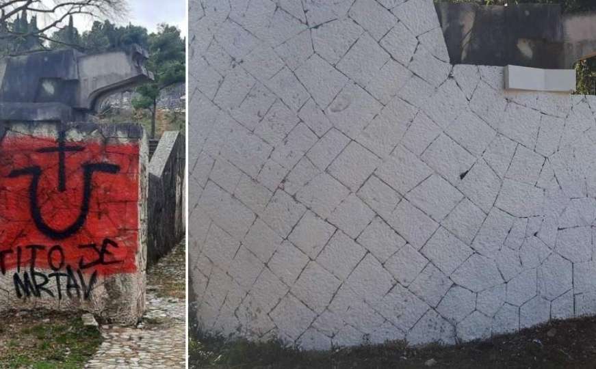 Gradonačelnik Kordić naredio: Prefarbani sramotni grafiti na groblju u Mostaru