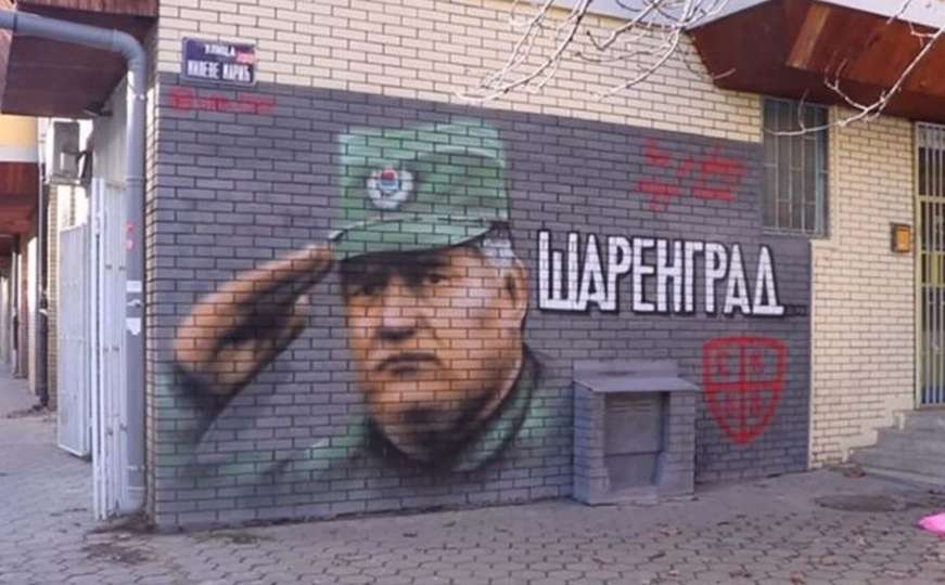 Mural zločincu Mladiću 'osvanuo' u Novom Sadu uz sramotne riječi