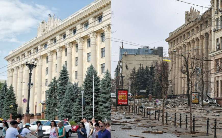 Potresne snimke iz Harkiva: Pogledajte grad prije i poslije
