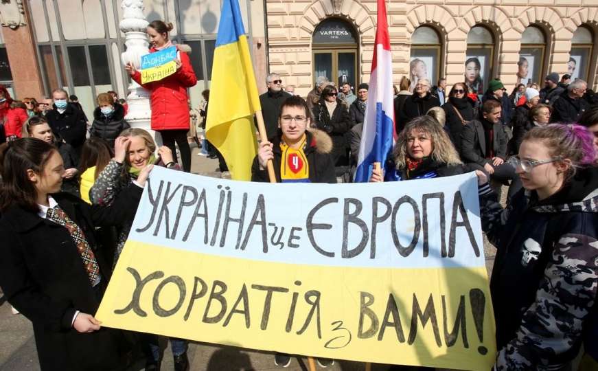 Slava Ukrajini: Veliki protest protiv ruske agresije održan u Zagrebu!